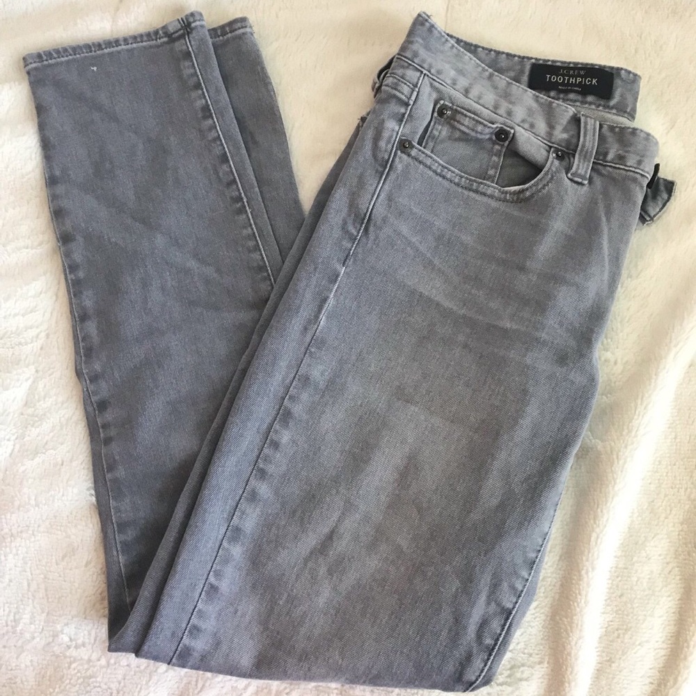 J.Crew Toothpick Grey Ankle Jeans